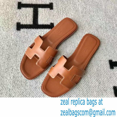 Hermes Oran Flat Sandals in Swift Box Calfskin 61 - Click Image to Close