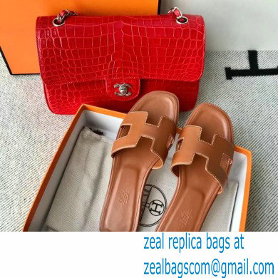 Hermes Oran Flat Sandals in Swift Box Calfskin 61 - Click Image to Close