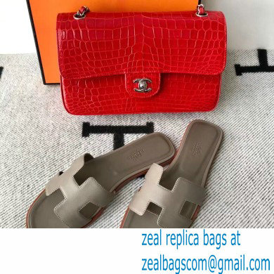 Hermes Oran Flat Sandals in Swift Box Calfskin 63