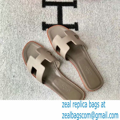 Hermes Oran Flat Sandals in Swift Box Calfskin 63