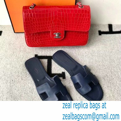 Hermes Oran Flat Sandals in Swift Box Calfskin 64