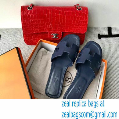 Hermes Oran Flat Sandals in Swift Box Calfskin 64