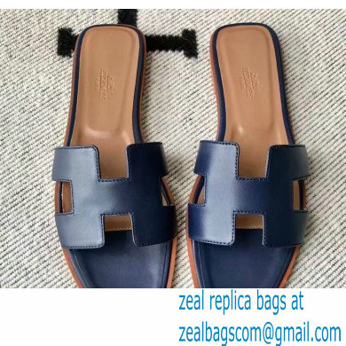 Hermes Oran Flat Sandals in Swift Box Calfskin 65