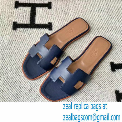 Hermes Oran Flat Sandals in Swift Box Calfskin 65