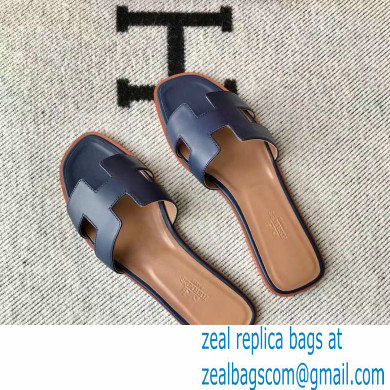 Hermes Oran Flat Sandals in Swift Box Calfskin 65