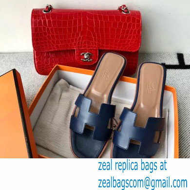 Hermes Oran Flat Sandals in Swift Box Calfskin 65