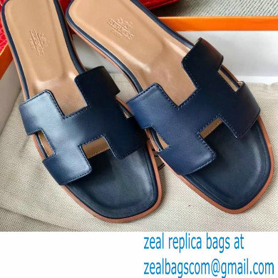 Hermes Oran Flat Sandals in Swift Box Calfskin 65