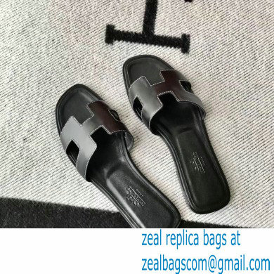 Hermes Oran Flat Sandals in Swift Box Calfskin 66 - Click Image to Close