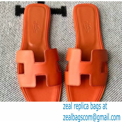 Hermes Oran Flat Sandals in Swift Box Calfskin 67