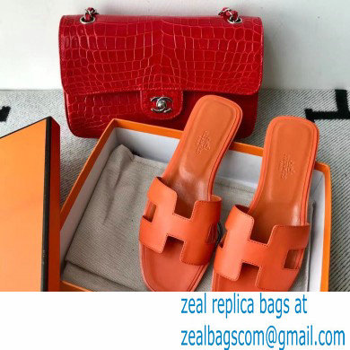 Hermes Oran Flat Sandals in Swift Box Calfskin 67
