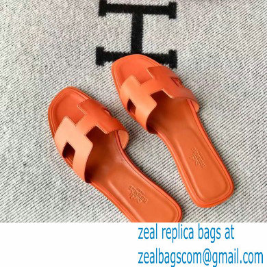 Hermes Oran Flat Sandals in Swift Box Calfskin 67