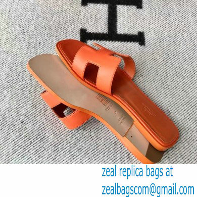 Hermes Oran Flat Sandals in Swift Box Calfskin 67