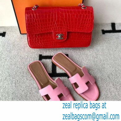 Hermes Oran Flat Sandals in Swift Box Calfskin 69