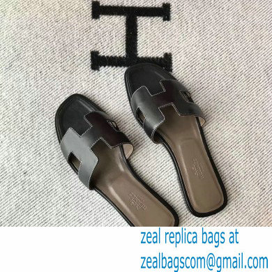 Hermes Oran Flat Sandals in Swift Box Calfskin 74 - Click Image to Close