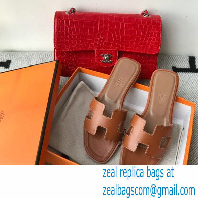 Hermes Oran Flat Sandals in Swift Box Calfskin 77 - Click Image to Close