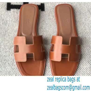 Hermes Oran Flat Sandals in Swift Box Calfskin 77 - Click Image to Close