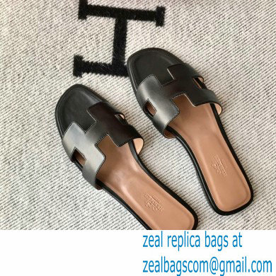 Hermes Oran Flat Sandals in Swift Box Calfskin 80 - Click Image to Close