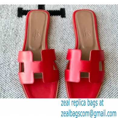 Hermes Oran Flat Sandals in Swift Box Calfskin 81