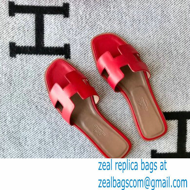 Hermes Oran Flat Sandals in Swift Box Calfskin 81