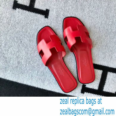 Hermes Oran Flat Sandals in Swift Box Calfskin 82