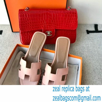 Hermes Oran Flat Sandals in Swift Box Calfskin 83