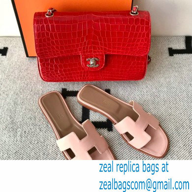 Hermes Oran Flat Sandals in Swift Box Calfskin 83