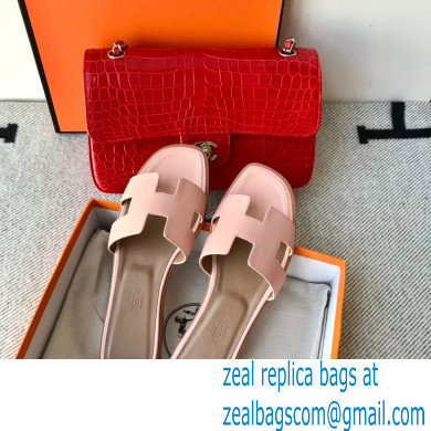 Hermes Oran Flat Sandals in Swift Box Calfskin 83