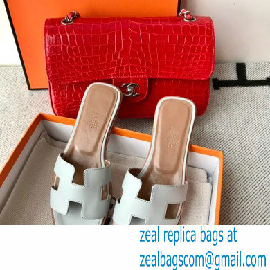 Hermes Oran Flat Sandals in Swift Box Calfskin 84
