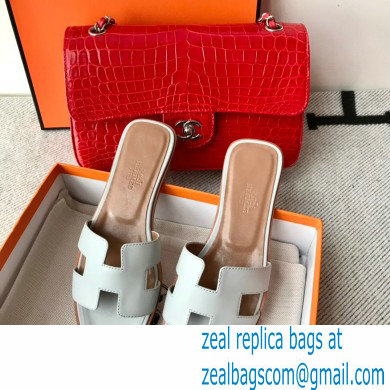 Hermes Oran Flat Sandals in Swift Box Calfskin 84