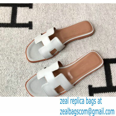 Hermes Oran Flat Sandals in Swift Box Calfskin 84