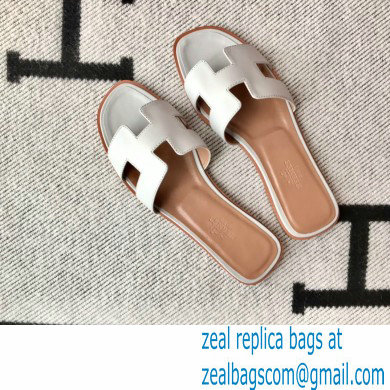 Hermes Oran Flat Sandals in Swift Box Calfskin 84