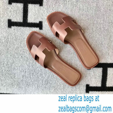 Hermes Oran Flat Sandals in Swift Box Calfskin 85