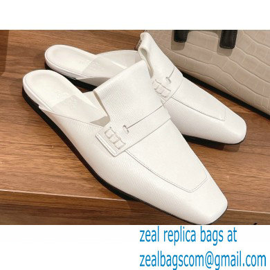 Hermes Perforated H Eloge mules White 2022