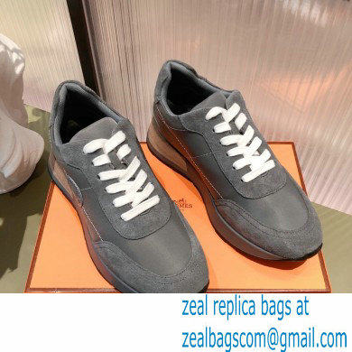 Hermes suede Calfskin Drive Sneakers 01 2022 - Click Image to Close
