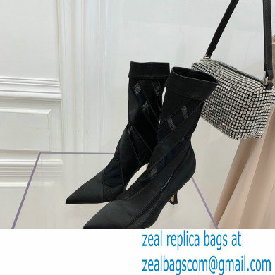 Jimmy Choo Heel 9cm JIMMY CHOO/MUGLER Sheer Spiral Stretch Fabric Sock Ankle Boots 01 2022