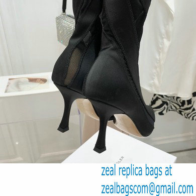 Jimmy Choo Heel 9cm JIMMY CHOO/MUGLER Sheer Spiral Stretch Fabric Sock Ankle Boots 01 2022