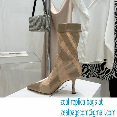 Jimmy Choo Heel 9cm JIMMY CHOO/MUGLER Sheer Spiral Stretch Fabric Sock Ankle Boots 02 2022