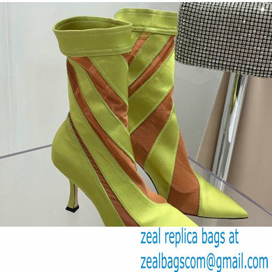 Jimmy Choo Heel 9cm JIMMY CHOO/MUGLER Sheer Spiral Stretch Fabric Sock Ankle Boots 03 2022