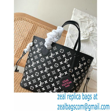 LOUIS VUITTON Neverfull MM BAG M46103 black/WHITE