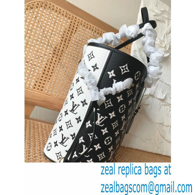 LOUIS VUITTON Neverfull MM BAG M46103 black/WHITE