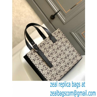 Loewe Buckle Tote Bag in Anagram jacquard and calfskin White 2022