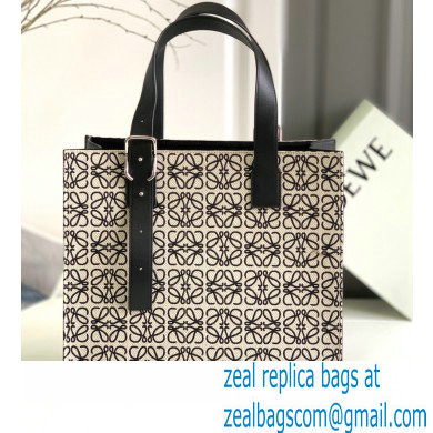 Loewe Buckle Tote Bag in Anagram jacquard and calfskin White 2022