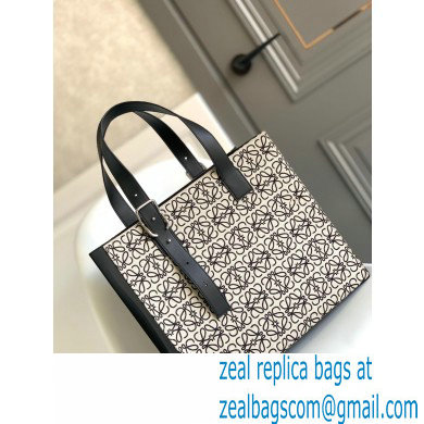 Loewe Buckle Tote Bag in Anagram jacquard and calfskin White 2022