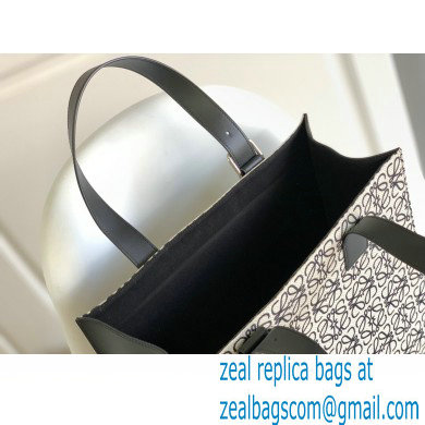 Loewe Buckle Tote Bag in Anagram jacquard and calfskin White 2022 - Click Image to Close