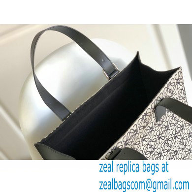 Loewe Buckle Tote Bag in Anagram jacquard and calfskin White 2022