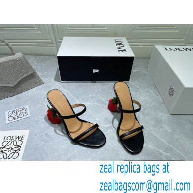 Loewe Heel 6cm Rose Sandals Black 2022