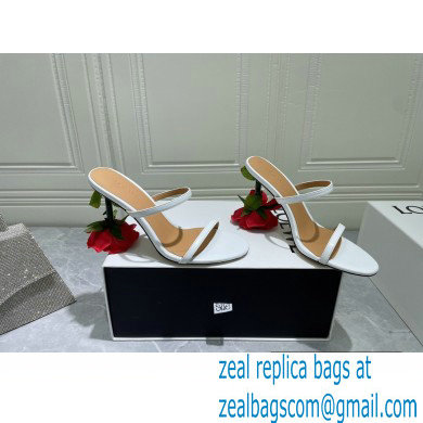 Loewe Heel 6cm Rose Sandals White 2022 - Click Image to Close