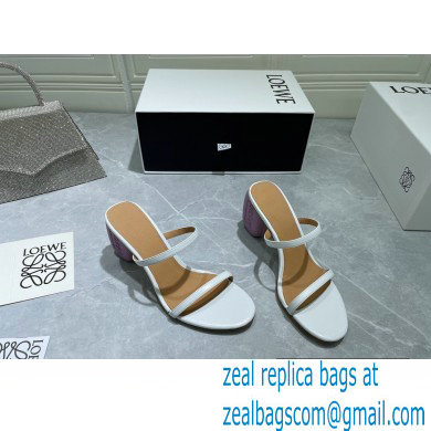 Loewe Heel 6cm Soap Sandals White 2022 - Click Image to Close