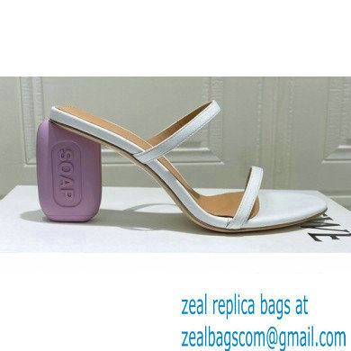 Loewe Heel 6cm Soap Sandals White 2022 - Click Image to Close