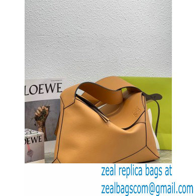 Loewe Large Puzzle Hobo bag in nappa calfskin Brown 2022 - Click Image to Close